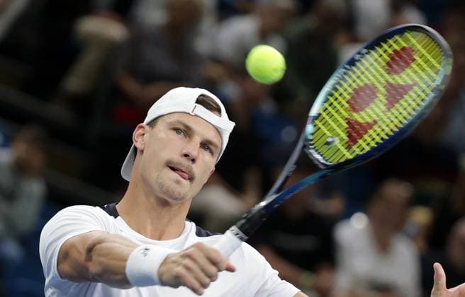 TENNIS - Davis Cup, HUN vs AUT DEBRECEN,HUNGARY,12.SEP.25 - TENNIS - ITF Davis Cup, qualification round 2, Hungary vs Austria. Image shows Marton Fucsovics (HUN).  GEPAxpictures xWalterxLuger
