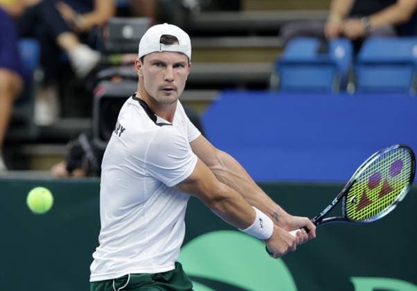 TENNIS - Davis Cup, HUN vs AUT DEBRECEN,HUNGARY,12.SEP.25 - TENNIS - ITF Davis Cup, qualification round 2, Hungary vs Austria. Image shows Marton Fucsovics (HUN).  GEPAxpictures xWalterxLuger