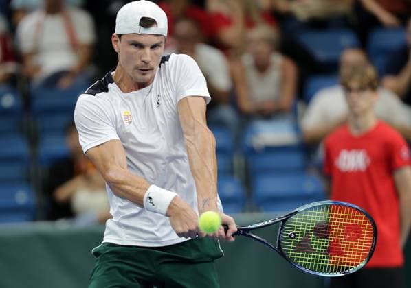 TENNIS - Davis Cup, HUN vs AUT DEBRECEN,HUNGARY,12.SEP.25 - TENNIS - ITF Davis Cup, qualification round 2, Hungary vs Austria. Image shows Marton Fucsovics (HUN).  GEPAxpictures xWalterxLuger