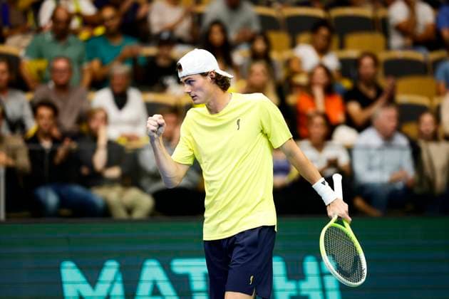 PARTILLE, SWEDEN 20250912 Sweden s Olle Wallin during the singles match against Tunisia s Aziz Ouakaa in the Davis Cup meeting between Sweden and Tunisia in Partille arena PARTILLE SWEDEN x9200x  Copyright: xAdamxIhse TTx DAVIS CUP SWEDEN-TUNISIA
