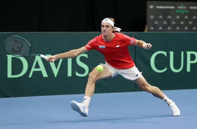 TENNIS - Davis Cup, HUN vs AUT DEBRECEN,HUNGARY,12.SEP.25 - TENNIS - ITF Davis Cup, qualification round 2, Hungary vs Austria. Image shows Lukas Neumayer (AUT).  GEPAxpictures xWalterxLuger