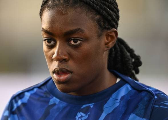 Manchester, England, 12th September 2025. Michelle Agyemang of Brighton and Hove Albion warms up ahead of the Manchester City Women vs Brighton Women Barclay s Women s Super League match at the Academy Stadium, Manchester. Picture credit should read: Cody Froggatt Sportimage EDITORIAL USE ONLY. No use with unauthorised audio, video, data, fixture lists, club league logos or live services. Online in-match use limited to 120 images, no video emulation. No use in betting, games or single club league player publications. SPI_013_CF_MANCHESTER_CITY_WOMEN_V_BRIGHTON_WOMEN SPI-4128-0013