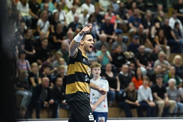 Sebastian Greß HC Elbflorenz 2006, 25 HC Elbflorenz 2006 vs 1 VfL Potsdam, 2 Handball Bundesliga Men, Season 2025 2026, 12 09 2025 HC Elbflorenz 2006 vs 1 VfL Potsdam, 2 Handball Bundesliga Men, Season 2025 2026, 12 09 2025 Dresden Copyright: xEibner-Pressefoto xHoepnerx EP_PHR