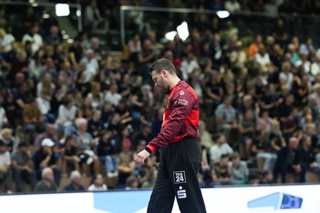 Marino Mallwitz HC Elbflorenz 2006, 1 HC Elbflorenz 2006 vs 1 VfL Potsdam, 2 Handball Bundesliga Men, Season 2025 2026, 12 09 2025 HC Elbflorenz 2006 vs 1 VfL Potsdam, 2 Handball Bundesliga Men, Season 2025 2026, 12 09 2025 Dresden Copyright: xEibner-Pressefoto xHoepnerx EP_PHR