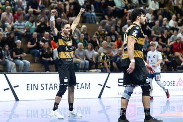 Sebastian Greß HC Elbflorenz 2006, 25 HC Elbflorenz 2006 vs 1 VfL Potsdam, 2 Handball Bundesliga Men, Season 2025 2026, 12 09 2025 HC Elbflorenz 2006 vs 1 VfL Potsdam, 2 Handball Bundesliga Men, Season 2025 2026, 12 09 2025 Dresden Copyright: xEibner-Pressefoto xHoepnerx EP_PHR