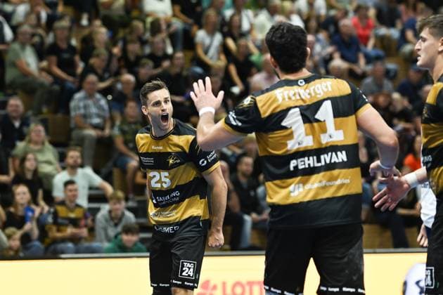 Sebastian Greß HC Elbflorenz 2006, 25 HC Elbflorenz 2006 vs 1 VfL Potsdam, 2 Handball Bundesliga Men, Season 2025 2026, 12 09 2025 HC Elbflorenz 2006 vs 1 VfL Potsdam, 2 Handball Bundesliga Men, Season 2025 2026, 12 09 2025 Dresden Copyright: xEibner-Pressefoto xHoepnerx EP_PHR