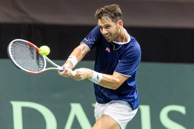 12th September 2025; Polsat Plus Arena, Gdynia, Poland; Davis Cup, World Group I, Poland versus Great Britain; Cameron Norrie (GB) returns  FotoxOlimpik