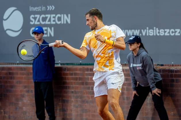 SZCZECIN 12.09.2025 TENIS INVEST IN SZCZECIN OPEN 2025 --- TENNIS INVEST IN SZCZECIN OPEN 2025: PABLO LLAMAS RUIZ - VIT KOPRIVA N Z VIT KOPRIVA FOT. MARCIN JASINSKI ARENA AKCJI NEWSPIX.PL --- newspix.pl 