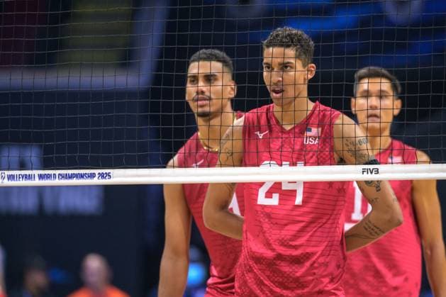 September 13, 2025, Pasay City, Manila, Philippines: USA vs Columbia in the Pool Phase during the FIVB Mens Volleyball World Championship, WM, Weltmeisterschaft 2025 in Manila, Philippines. USA beat Columbia in 3 sets. USAs Merrick McHENRY Pasay City Philippines - ZUMAr144 20250913_zap_r144_017 Copyright: xJaynexRussellx