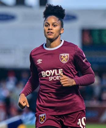 West Ham United v Arsenal - Barclays Women s Super League Shekiera Martinez (19, West Ham United) warms up during the Barclays FA Women s Super League match between West Ham United and Arsenal at the Chigwell Construction Stadium in Dagenham, on September 12, 2025. Dagenham Greater London United Kingdom  Copyright: xMIxNewsx originalFilename:fletcher-westhamu250912_npEoI.jpg