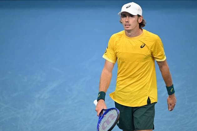 TENNIS DAVIS CUP AUSTRALIA BELGIUM, Alex de Minaur of Australia during his match against Raphael Collignon of Belgium during the Davis Cup qualifying second round match at Ken Rosewall Arena in Sydney, Saturday, September 13, 2025. ( NO ARCHIVING, EDITORIAL USE ONLY SYDNEY NEW SOUTH WALES AUSTRALIA ALBION PARK  Copyright: xDEANxLEWINSx 20250913142295961289