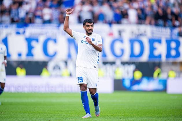 12 09 2025 Soccer, 2025 2026, 2 Bundesliga, 5 Matchday, DSC Arminia Bielefeld 1 FC Magdeburg Rayan Ghrieb Magdeburg DFL REGULATIONS PROHIBIT ANY USE OF PHOTOGRAPHS AS IMAGE SEQUENCES AND OR QUASI VIDEO