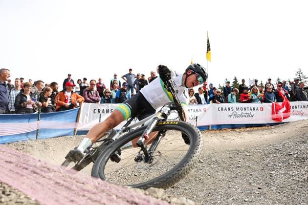 2025 UCI Mountain Bike World Championships Picture by Alex Whitehead SWpix.com - 13 09 2025 - Cycling - 2025 UCI Mountain Bike World Championships - Cross-country Olympic - Crans-Montana, Valais, Switzerland - Men U23 - Australia Copyright: x xSWpix.comx(t axPhotographyxHubxLtd)xAlexxWhitehead SWpix.comx SWP-3030-3822