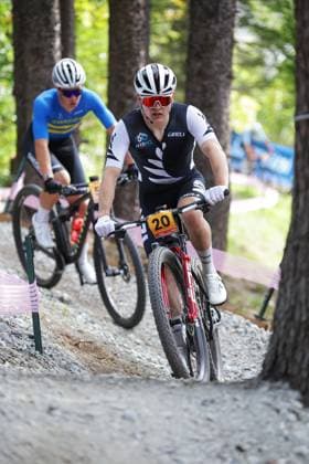 2025 UCI Mountain Bike World Championships Picture by Ed Sykes SWpix.com - 13 09 2025 - Cycling - 2025 UCI Mountain Bike World Championships - Cross-country Olympic - Crans-Montana, Valais, Switzerland - Men U23 - Ethan Rose (New Zealand) Copyright: x xSWpix.comx(t axPhotographyxHubxLtd)xEdxSykes SWpix.comx SWP-3030-3831