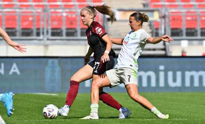 13 09 2025 Soccer Season 2025 2026 1 Google Pixel Women Bundesliga 02 Matchday 1 FC Nürnberg FCN Club Clubfrauen SV Werder Bremen SVW Sportfoto Zink xwoxzix Beatrix Fördös Foerdoes 27, 1 FC Nürnberg FCN Larissa Mühlhaus 7, SV Werder Bremen