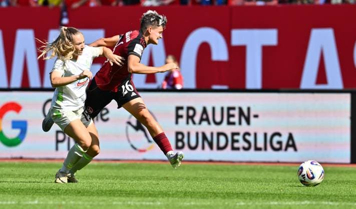 13 09 2025 Soccer Season 2025 2026 1 Google Pixel Women Bundesliga 02 Matchday 1 FC Nuremberg FCN Club Clubfrauen SV Werder Bremen SVW Sportfoto Zink xwoxzix Michelle Weiß 15, SV Werder Bremen Aneta Polaskova 26, 1 FC Nuremberg FCN