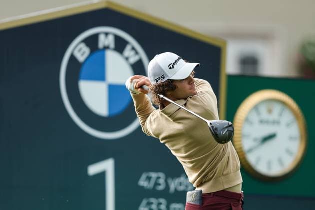13th September 2025; Wentworth Club, London, England; The BMW PGA, Golf Herren Championship Round 3; Angel Ayora of Spain tees off from the 1st tee  HenningxvonxJagow