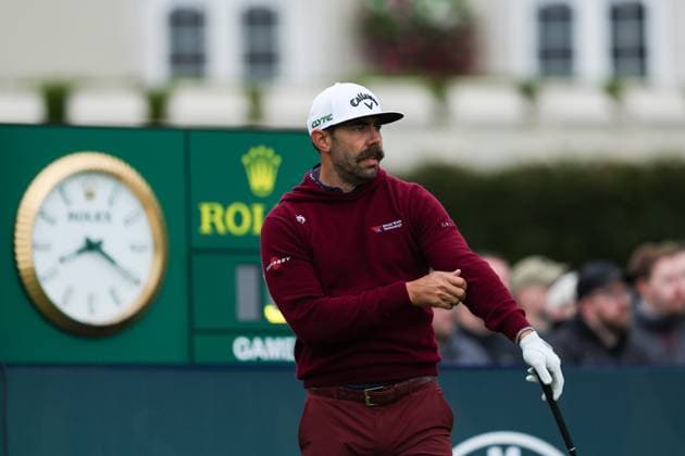 13th September 2025; Wentworth Club, London, England; The BMW PGA, Golf Herren Championship Round 3; Erik van Rooyen of South Africa prepares to tee off from the 1st tee  HenningxvonxJagow