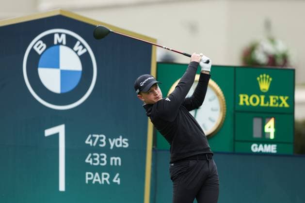 13th September 2025; Wentworth Club, London, England; The BMW PGA, Golf Herren Championship Round 3; Jayden Schaper of South Africa tees off from the 1st tee  HenningxvonxJagow