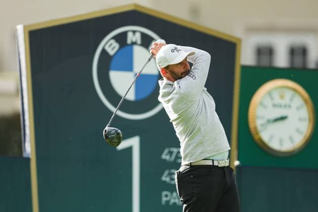 13th September 2025; Wentworth Club, London, England; The BMW PGA, Golf Herren Championship Round 3; Joost Luiten of Netherlands tees off from the 1st tee  HenningxvonxJagow
