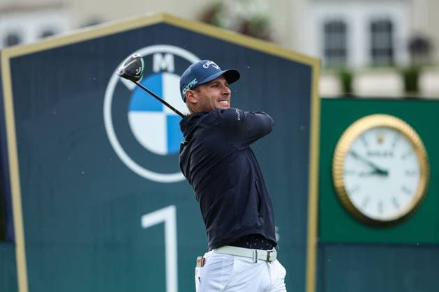 13th September 2025; Wentworth Club, London, England; The BMW PGA, Golf Herren Championship Round 3; Andrea Pavan of Italy tees off from the 1st tee  HenningxvonxJagow