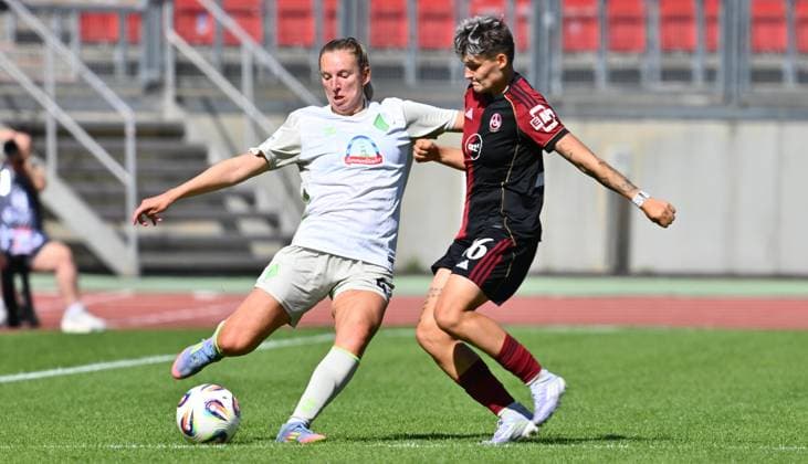 13 09 2025 Soccer Season 2025 2026 1 Google Pixel Women Bundesliga 02 Matchday 1 FC Nürnberg FCN Club Clubfrauen SV Werder Bremen SVW Sportfoto Zink xwoxzix Kaylie Ronan 4, SV Werder Bremen Aneta Polaskova 26, 1 FC Nürnberg FCN