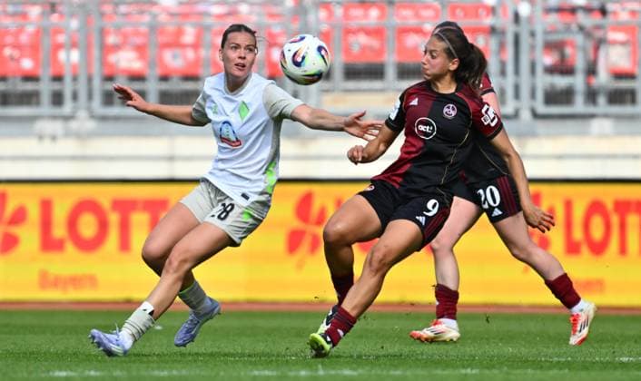 13 09 2025 Soccer Season 2025 2026 1 Google Pixel Women Bundesliga 02 Matchday 1 FC Nuremberg FCN Club Clubfrauen SV Werder Bremen SVW Sportfoto Zink xwoxzix Juliane Wirtz 28, SV Werder Bremen Laura Miller 9, 1 FC Nuremberg FCN
