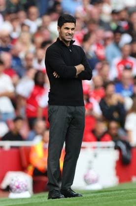 London, England, 13th September 2025. Mikel Arteta manager of Arsenal™ during the Arsenal vs Nottingham Forest Premier League match at the Emirates Stadium, London. Picture credit should read: David Klein Sportimage EDITORIAL USE ONLY. No use with unauthorised audio, video, data, fixture lists, club league logos or live services. Online in-match use limited to 120 images, no video emulation. No use in betting, games or single club league player publications. SPI_020_DK_Arsenal_Forest SPI-4131-0019