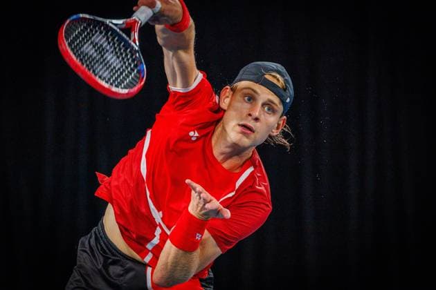 Belgian Zizou Bergs pictured in action duringa a tennis match between Belgian Bergs and Australian Thompson, during the qualifier of the Davis Cup, Saturday 13 September 2025, in Sydney, Australia. Belgium and Australia will compete this weekend in the second round of the Davis Cup qualifiers. PATRICKxHAMILTON  x134102646x