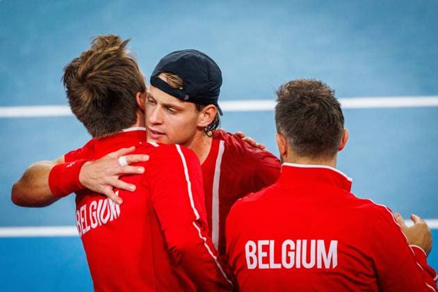 Belgian Zizou Bergs pictured aftera a tennis match between Belgian Bergs and Australian Thompson, during the qualifier of the Davis Cup, Saturday 13 September 2025, in Sydney, Australia. Belgium and Australia will compete this weekend in the second round of the Davis Cup qualifiers. PATRICKxHAMILTON  x134102977x