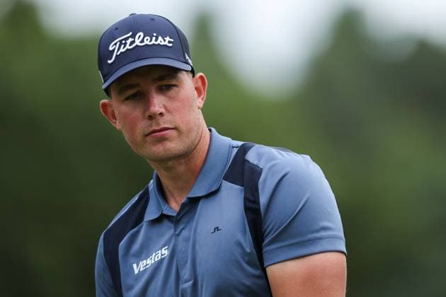 13th September 2025; Wentworth Club, London, England; The BMW PGA, Golf Herren Championship Round 3; Niklas Norgaard of Denmark lines up his putt on the 7th hole  HenningxvonxJagow