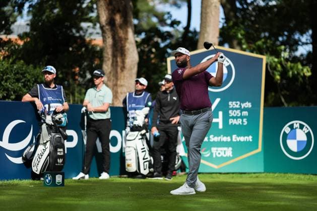 13th September 2025; Wentworth Club, London, England; The BMW PGA, Golf Herren Championship Round 3; Jon Rahm of Spain tees off from the 4Xth tee  HenningxvonxJagow