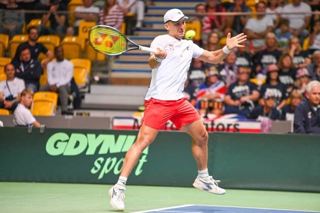 GDYNIA, 13.09.2025 Tenis ziemny Davis Cup Mecz Polska - Wielka Brytania Tennis Davis Cup Match Poland - Great Britain NZ jan zielinski Fot. ANNA LANGOWSKA 058sport.pl NEWSPIX.PL --- newspix.pl 
