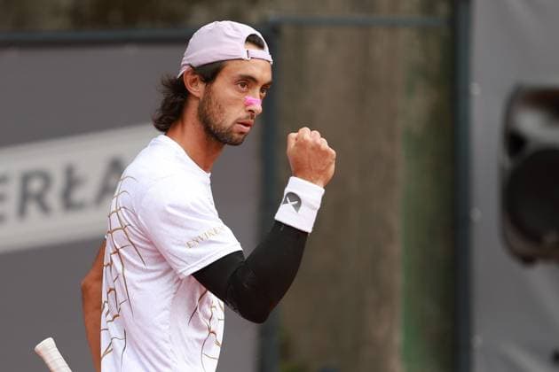 SZCZECIN, 13.09.2025 CWIERCFINAL TURNIEJU TENISA ZIEMNEGO ATP, Tennis Herren CHALLENGER - QUARTER FINAL ATP CHALLENGER INVEST IN SZCZECIN OPEN 2025 NZ THIAGO AGUSTIN TIRANTE GESTYKULUJE PO WYGRANIU GEMA THIAGO AGUSTIN TIRANTE GESTURES AFTER WINNING THE GAME FOT. KRZYSZTOF CICHOMSKI NEWSPIX.PL --- newspix.pl 