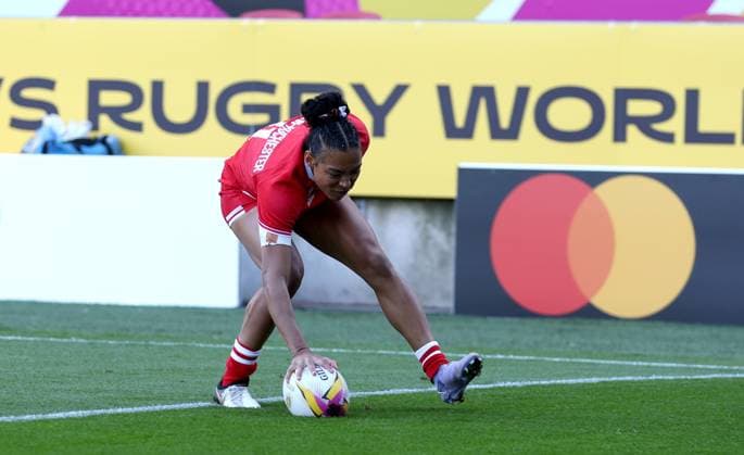 Asia Hogan-Rochester of Canada scores the opening try Canada v Australia, Women s Rugby World Cup, Quarter Final, Rugby Union, Ashton Gate, Bristol, UK - 13 Sept 2025Bristol Ashton Gate United Kingdom EDITORIAL USE ONLY No use with unauthorised audio, video, data, fixture lists, club league logos or live services. Online in-match use limited to 120 images, no video emulation. No use in betting, games or single club league player publications. Copyright: xKieranxMcManus Shutterstockx 15481301e
