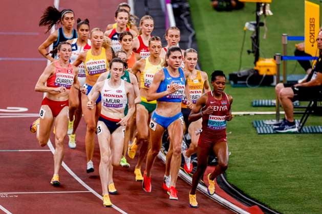 Faith Kipyegon of Kenya and Sarah Madeleine of France and Laura Muir of Great Britain and Marta Zenoni of Italy Women s 1500 Metres, , Day 1 - World Athletics Championships Tokyo 2025, Japan National Stadium, September 13, 2025, Tokyo, Japan.