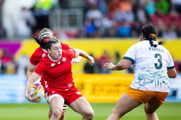 Canada Women v Australia Women s Rugby World Cup 2025 13 09 2025. quarter final Alysha Corrigan of Canada in action during the Women s Rugby World Cup 2025 match between Canada Women and Australia at Ashton Gate, Bristol, England on 13 September 2025. Bristol Ashton Gate Bristol England Editorial use only , Copyright: xSimonxKingx PSI-22815-0018