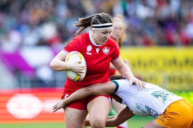 Canada Women v Australia Women s Rugby World Cup 2025 13 09 2025. quarter final DaLeaka Menin of Canada during the Women s Rugby World Cup 2025 match between Canada Women and Australia at Ashton Gate, Bristol, England on 13 September 2025. Bristol Ashton Gate Bristol England Editorial use only , Copyright: xSimonxKingx PSI-22815-0019