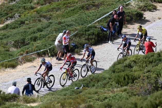 13-09-2025 Vuelta A Espana; Tappa 20 Robledo De Chavela - Bola Del Mundo; 2025, Uae Team Emirates - Xrg; 2025, Visma - Lease A Bike; 2025, Red Bull - Bora Hansgrohe; 2025, Q36.5; Almeida, Joao; Vingegaard, Jonas; Hindley, Jai; Pidcock, Thomas; Kuss, Sepp; Bola Del Mundo; 
