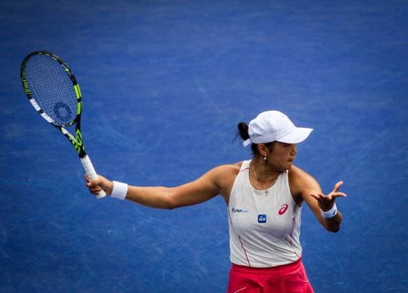WTA, Tennis Damen 250 SP OPEN SaO PAULO, SP - 13.09.2025: WTA 250 SP OPEN - The first edition of the SP Open, a WTA 250 series tournament played on hard courts, will take place at Villa-Lobos Park, in the west zone of Sao Paulo. The event marks Sao Paulo& 39;s return to the official WTA calendar after 25 years and is the largest women& 39;s tournament in Brazil since 2016. In addition to the sporting competitions with 32 players in the singles and 16 doubles. In the photo, tennis player Janice Tjen (INA) during a SP Open match against tennis player Francesca Jones (GBR) this Saturday (13). (Photo: Aloisio Mauricio Fotoarena) x2805925x  AloisioxMauricio