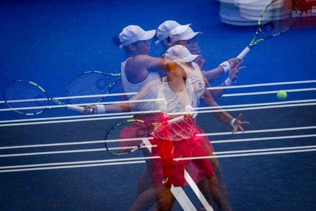 WTA, Tennis Damen 250 SP OPEN SaO PAULO, SP - 13.09.2025: WTA 250 SP OPEN - The first edition of the SP Open, a WTA 250 series tournament played on hard courts, will take place at Villa-Lobos Park, in the west zone of Sao Paulo. The event marks Sao Paulo& 39;s return to the official WTA calendar after 25 years and is the largest women& 39;s tournament in Brazil since 2016. In addition to the sporting competitions with 32 players in the singles and 16 doubles. In the photo, tennis player Janice Tjen (INA) during a SP Open match against tennis player Francesca Jones (GBR) this Saturday (13). (Photo: Aloisio Mauricio Fotoarena) x2805926x  AloisioxMauricio