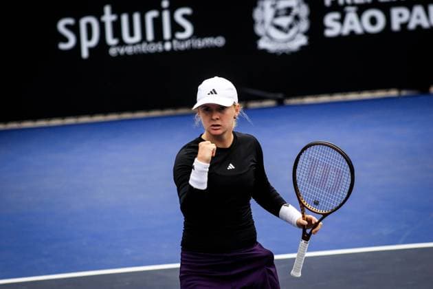 WTA, Tennis Damen 250 SP OPEN SaO PAULO, SP - 13.09.2025: WTA 250 SP OPEN - The first edition of the SP Open, a WTA 250 series tournament played on hard courts, will take place at Villa-Lobos Park, in the west zone of Sao Paulo. The event marks Sao Paulo& 39;s return to the official WTA calendar after 25 years and is the largest women& 39;s tournament in Brazil since 2016. In addition to the sporting competitions with 32 players in the singles and 16 doubles. In the photo, tennis player Francesca Jones (GBR) during a SP Open match against tennis player Janice Tjen (INA) this Saturday (13). (Photo: Aloisio Mauricio Fotoarena) x2805932x  AloisioxMauricio