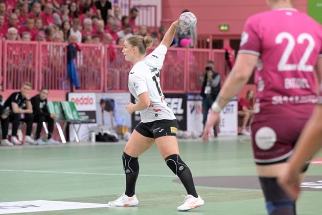 Charlotte Kaehr BSV Sachsen Zwickau, 17 TusSies Metzingen vs BSV Sachsen Zwickau, Handball, Alsco HBF, 3 League Matchday, Season 2025 2026, 13 09 2025 TusSies Metzingen vs BSV Sachsen Zwickau, Handball, Alsco HBF, 3 League Matchday, Season 2025 2026, 13 09 2025 Tuebingen Copyright: xEibner-Pressefoto TobiasxBaurx EP_TBR