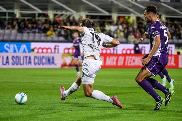 Rasmus Hojlund of SSC Napoli scores the goal of 0-2 during the Serie A football match between ACF Fiorentina and SSC Napoli at Artemio Franchi stadium in Florence (Italy), September 13, 2025. andreaxstaccioli