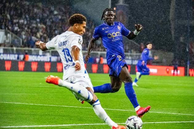 FOOTBALL : AJ Auxerre vs AS Monaco - Ligue 1 - JournÃ e 4 - 13 09 2025 Mohammed Salisu (AS Monaco) AuxerreFrance  Copyright: xBaptistexAutissierx