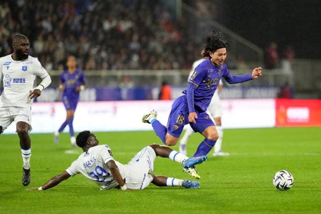 AJ Auxerre v AS Monaco - Ligue 1 McDonald s 2025 2026 18 Takumi MINAMINO (asm) during the Ligue 1 McDonald s match between Auxerre and Monaco at Stade Abbe Deschamps on September 13, 2025 in Auxerre, France. Auxerre France  Copyright: xFEPx 776348121