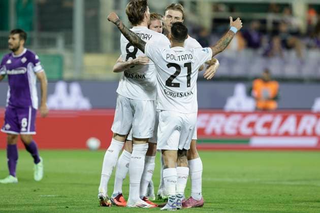 Serie A football match Fiorentina vs SSC Napoli Napoli s Belgian midfielder Kevin De Bruyne scores against fiorentina on penalty during the Serie A football match Fiorentina vs SSC Napoli at Artemio Franchi Stadium on September 13, 2025, in Florence. _BPH4437 Copyright: xAntonioxBalascox