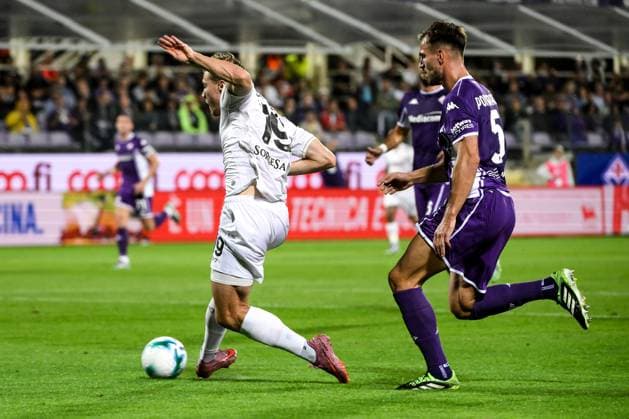 Rasmus Hojlund of SSC Napoli scores the goal of 0-2 during the Serie A football match between ACF Fiorentina and SSC Napoli at Artemio Franchi stadium in Florence (Italy), September 13, 2025. andreaxstaccioli