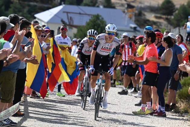 13-09-2025 Vuelta A Espana; Tappa 20 Robledo De Chavela - Bola Del Mundo; 2025, Uae Team Emirates - Xrg; Ayuso Pesquera, Juan; Soler, Marc; Bola Del Mundo; 