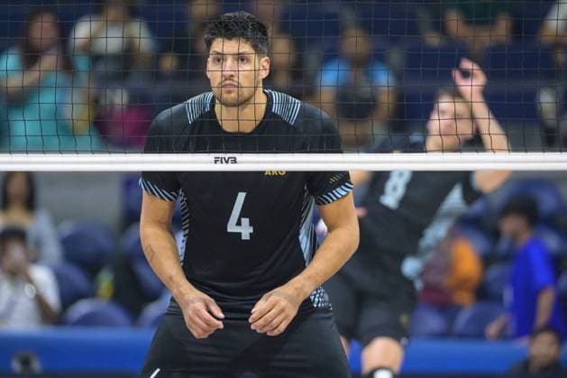 September 14, 2025, Quezon City, Manila, Philippines: Finland vs Argentina in the Pool Phase during the FIVB Mens Volleyball World Championship, WM, Weltmeisterschaft 2025 in Manila, Philippines. Argentina win in a 5 set match. Argentinas Joaquin GALLEGO at the net Quezon City Philippines - ZUMAr144 20250914_zap_r144_001 Copyright: xJaynexRussellx